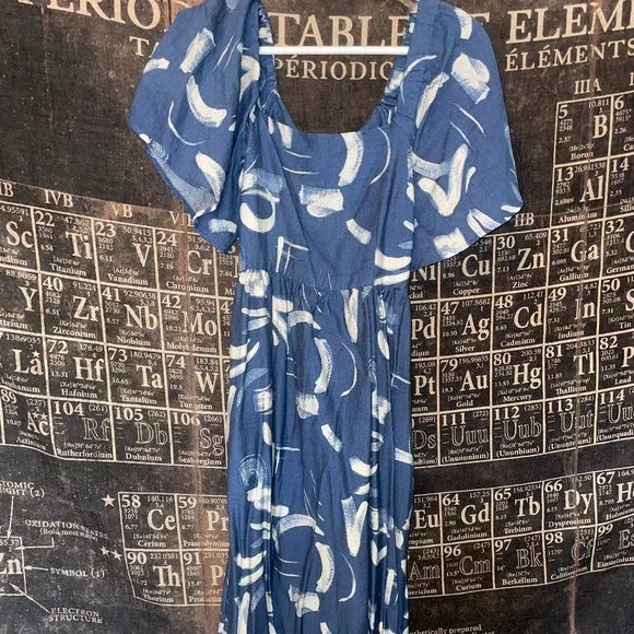 A NEW DAY BACKLESS DRESS SIZE XS BLUE AND WHITE - Picture 1 of 5